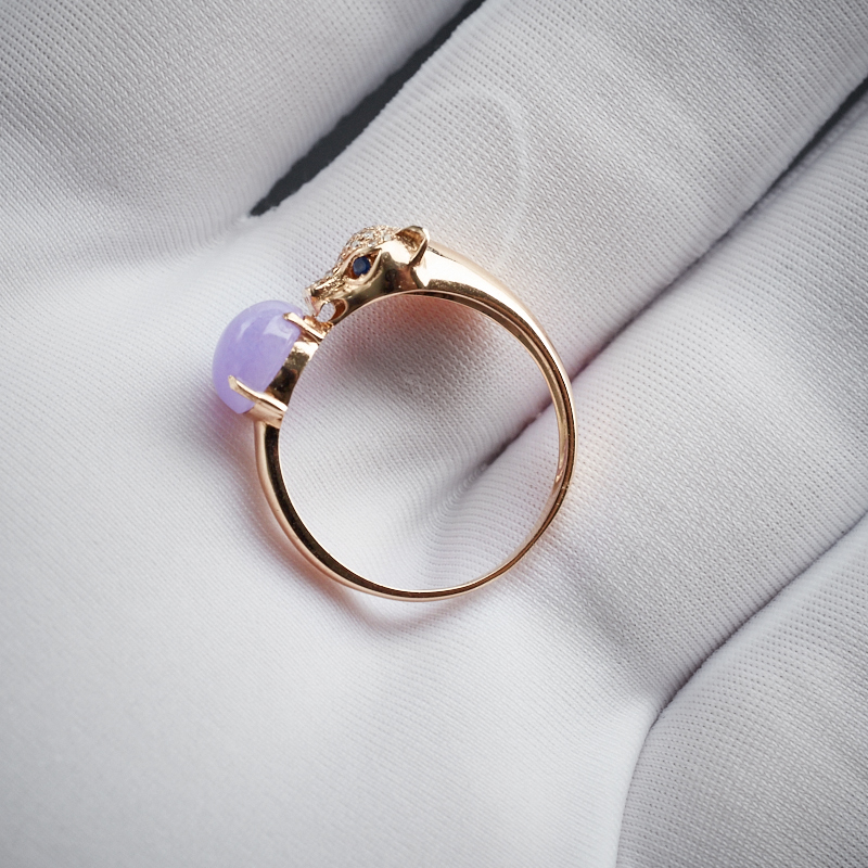 18K金紫罗兰豹头戒指 - 红掌柜珠宝