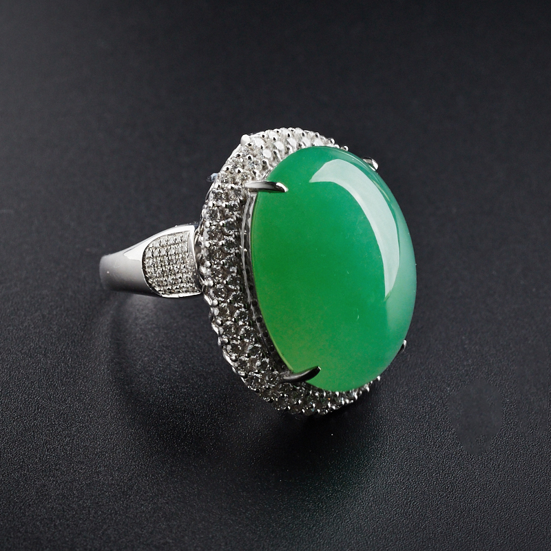 阳绿翡翠戒指-红掌柜珠宝
