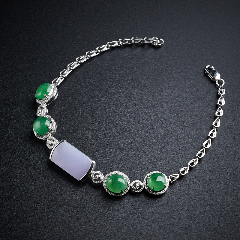 冰糯种翡翠手链-红掌柜珠宝