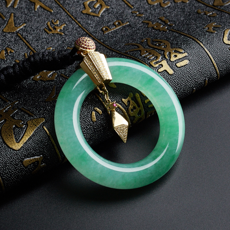 冰糯种翡翠平安扣-红掌柜珠宝