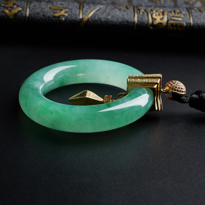 冰糯种苹果绿平安扣-红掌柜珠宝