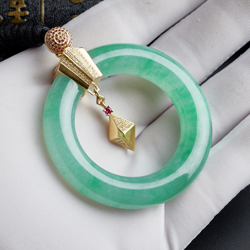 缅甸翡翠平安扣-红掌柜珠宝