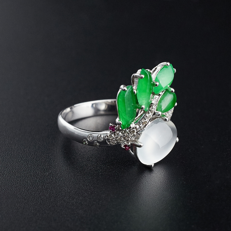 冰种阳绿翡翠戒指-红掌柜珠宝