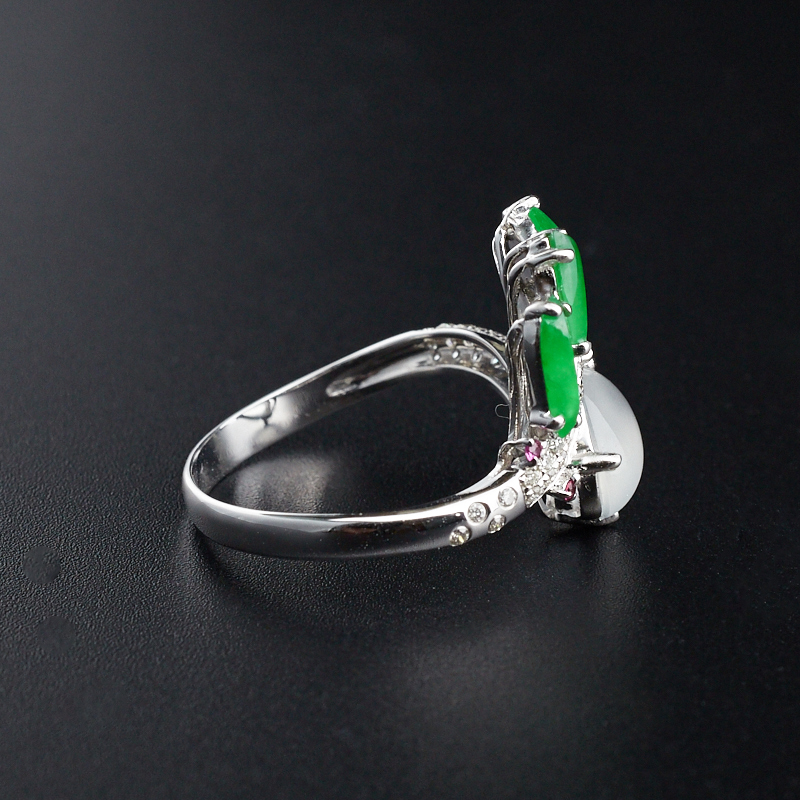 阳绿翡翠戒指-红掌柜珠宝