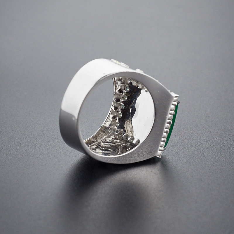 糯种翡翠方形戒指-红掌柜珠宝