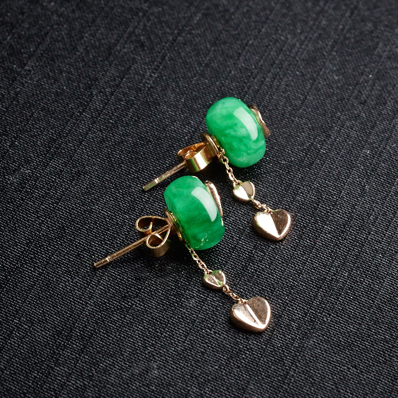 满绿翡翠耳环 - 红掌柜