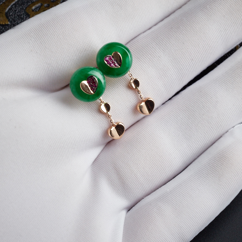 翡翠耳环 - 红掌柜