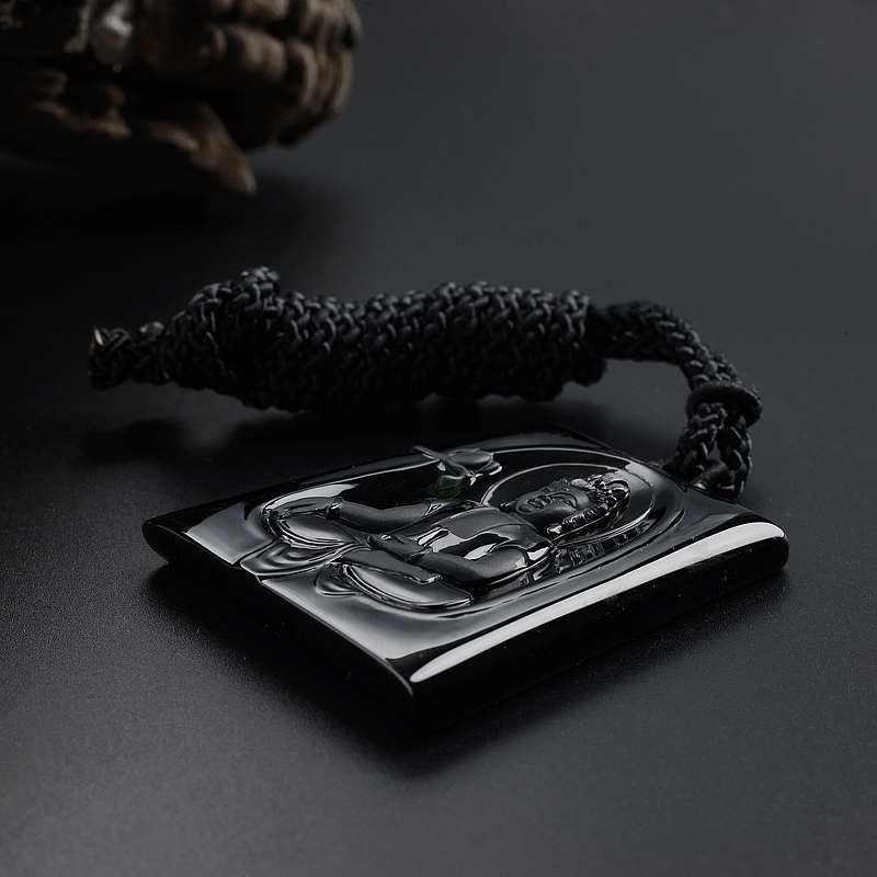 缅甸天然冰糯种翡翠大日如来吊坠-红掌柜