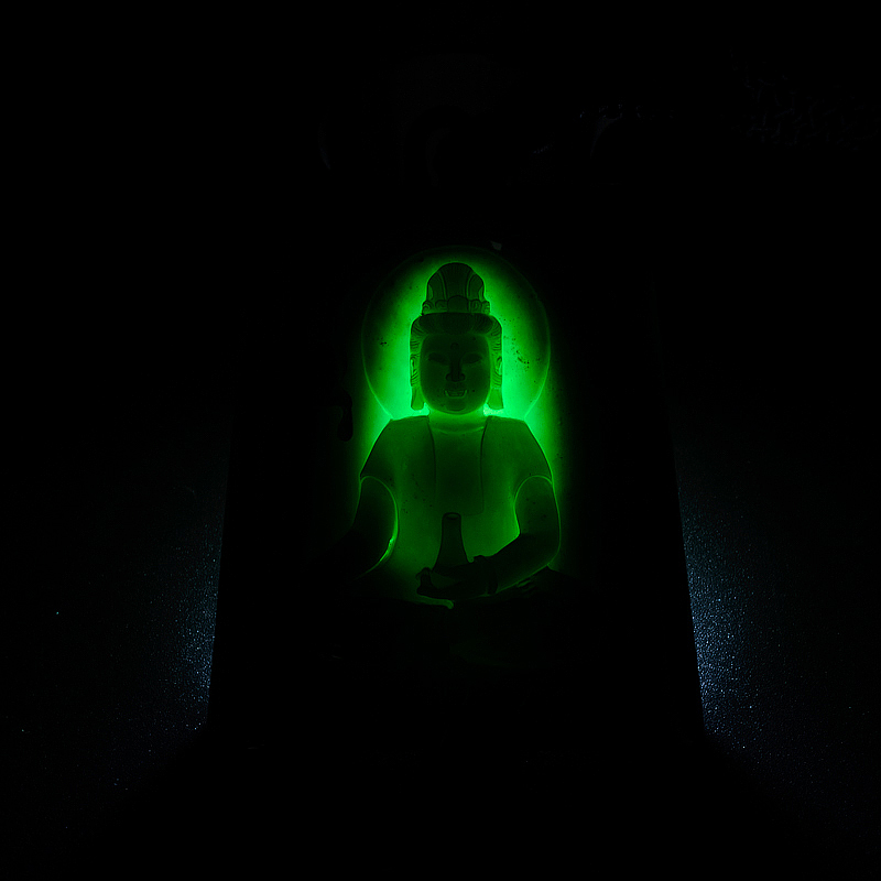 缅甸天然冰糯种墨翠翡翠吊坠-红掌柜