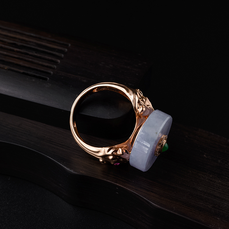 18K镶紫罗兰翡翠戒指-红掌柜