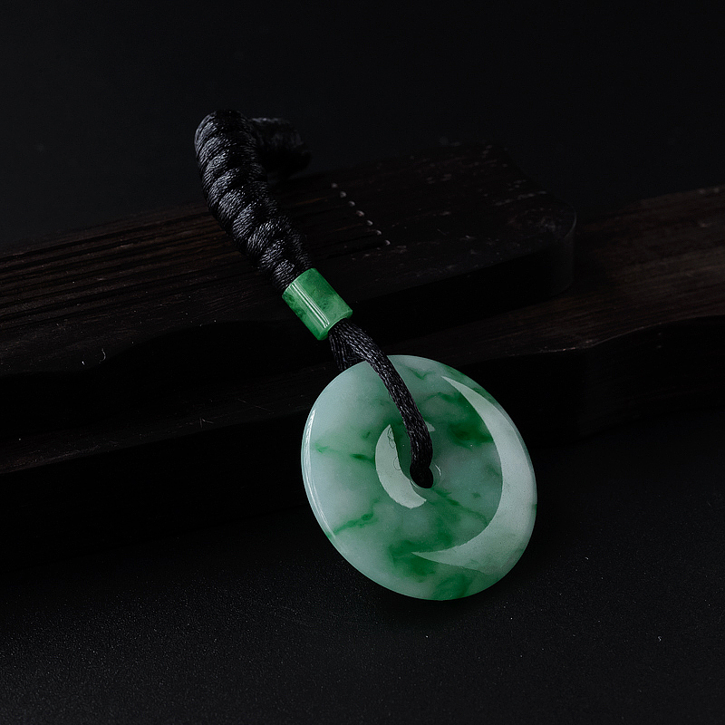 缅甸糯种飘绿翡翠平安扣吊坠-红掌柜