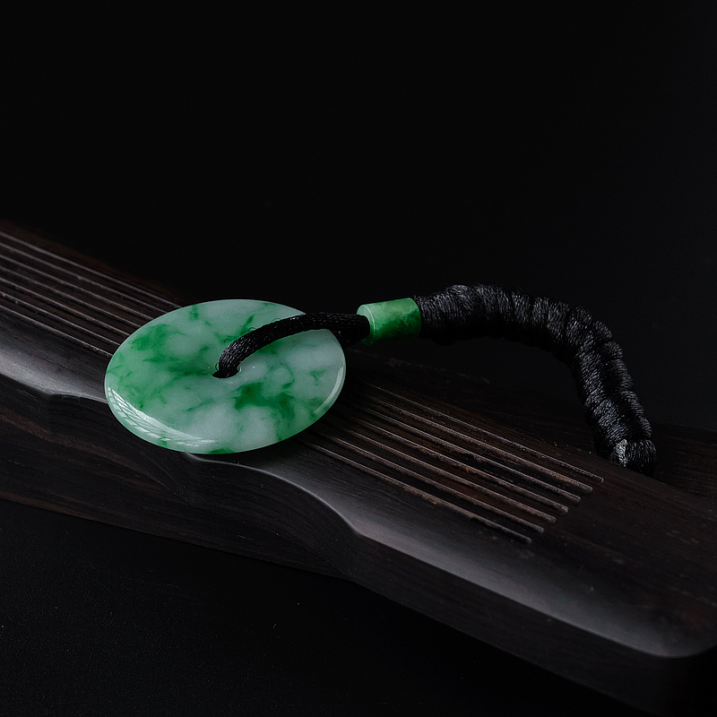 缅甸天然糯种飘绿翡翠吊坠-红掌柜
