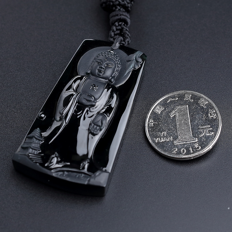 冰糯种墨翠佛吊坠-红掌柜