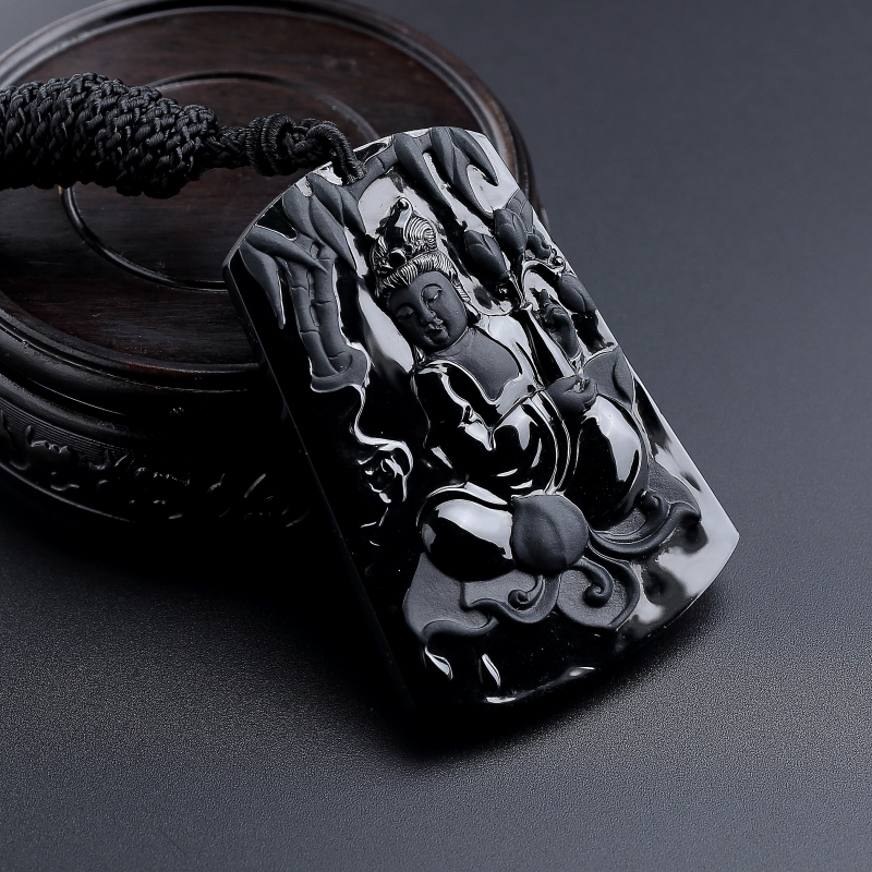 天然冰糯种墨翠观音吊坠-红掌柜