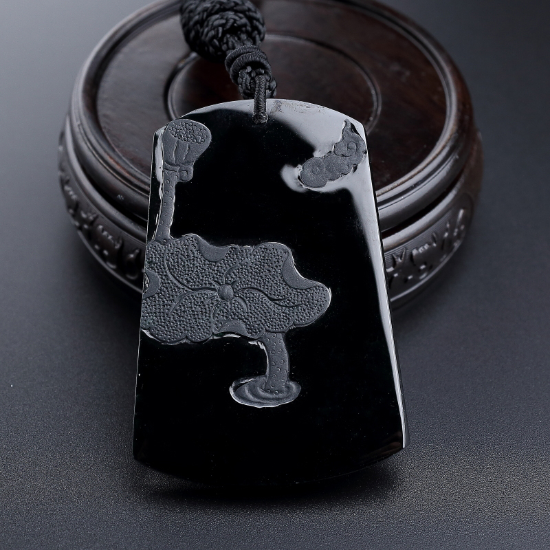 缅甸天然墨翠观音吊坠-红掌柜