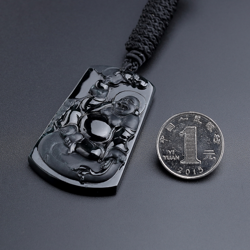 冰糯种墨翠吊坠-红掌柜