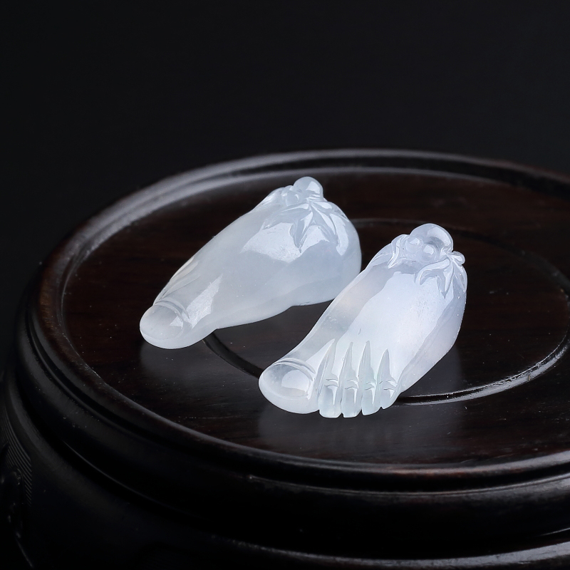 缅甸天然冰糯种翡翠富足吊坠-红掌柜