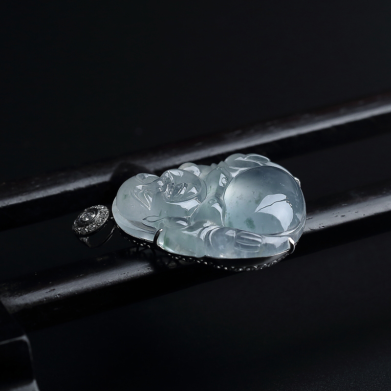 飘花翡翠佛吊坠 - 红掌柜