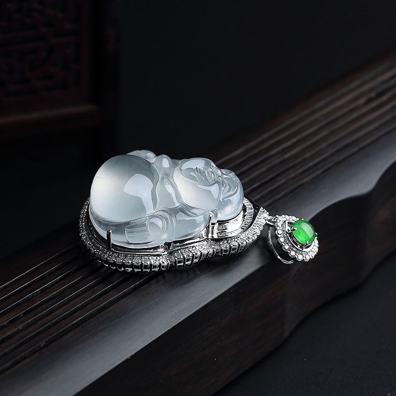 翡翠弥勒佛吊坠 - 红掌柜