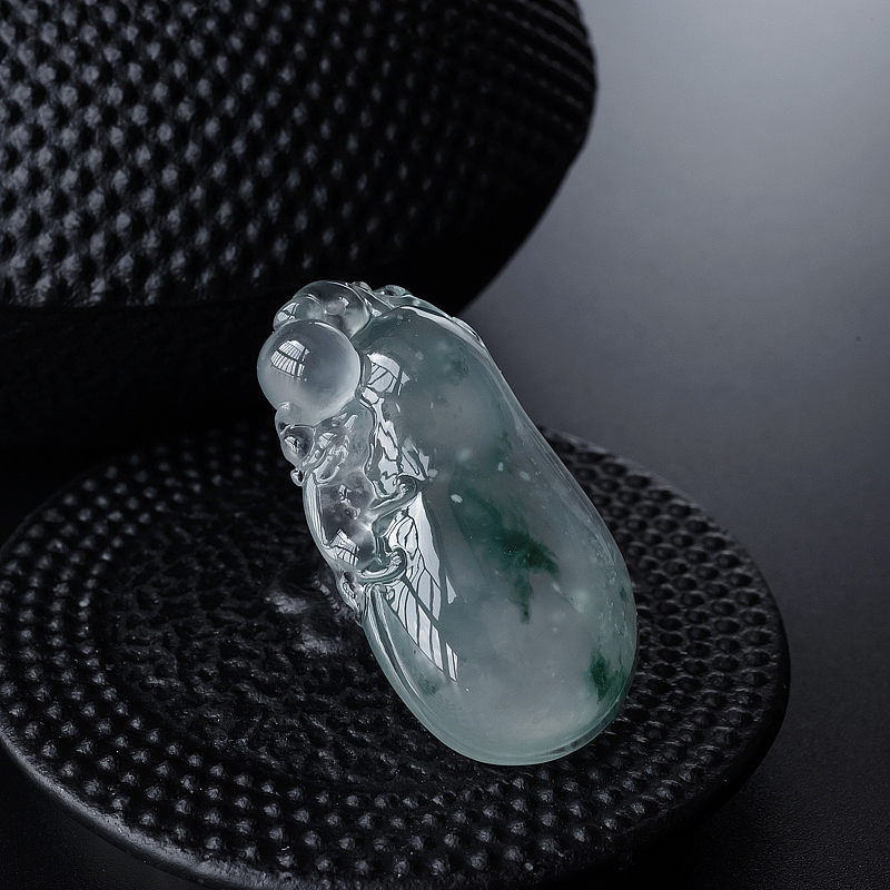 天然冰种飘花翡翠福瓜吊坠 - 红掌柜