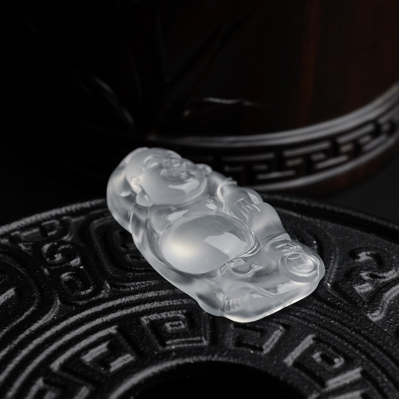 缅甸天然冰种翡翠吊坠-红掌柜