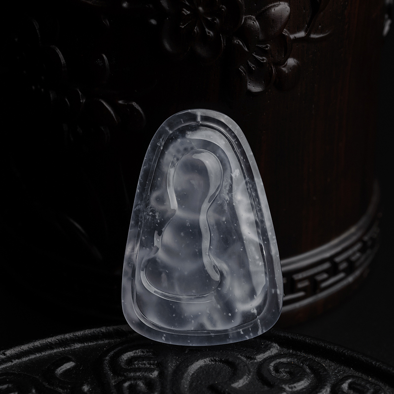 缅甸天然翡翠宝宝佛吊坠-红掌柜