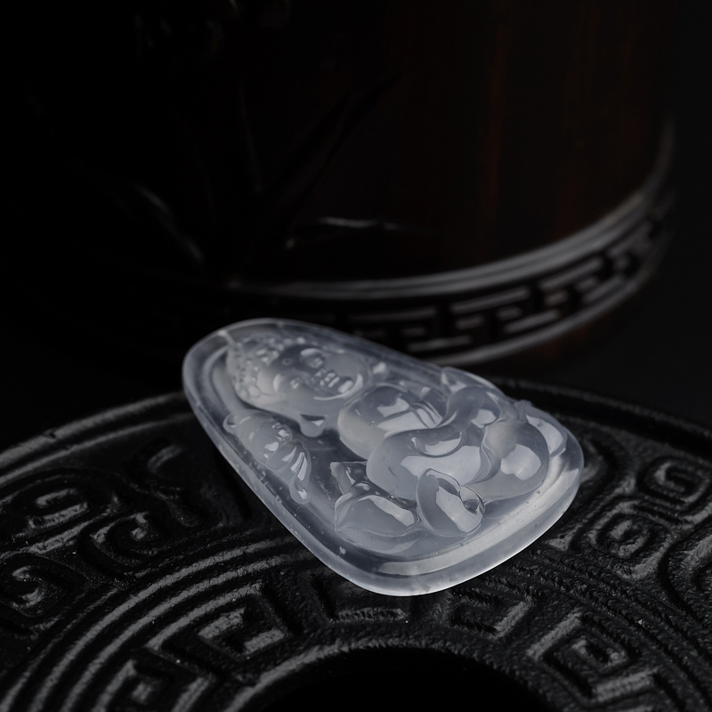 缅甸天然木那种翡翠吊坠-红掌柜