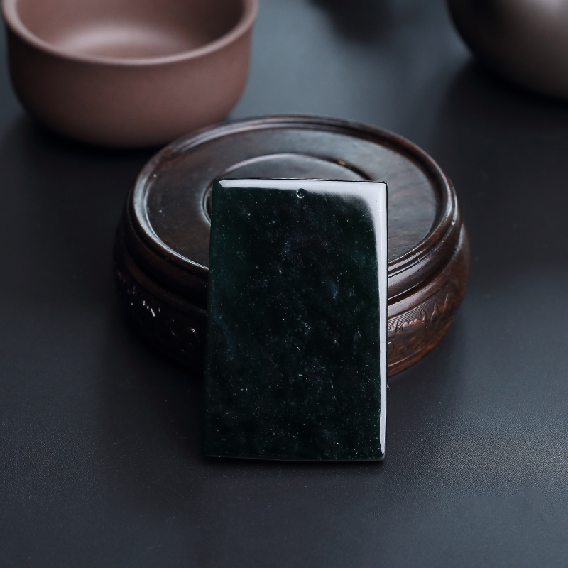 缅甸天然墨翠佛吊坠-红掌柜