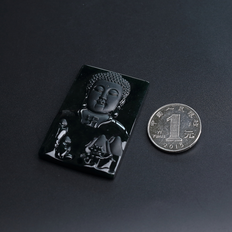 糯种墨翠吊坠-红掌柜