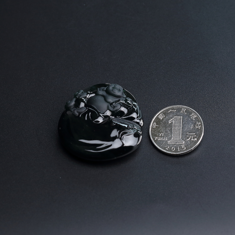 糯种墨翠吊坠-红掌柜