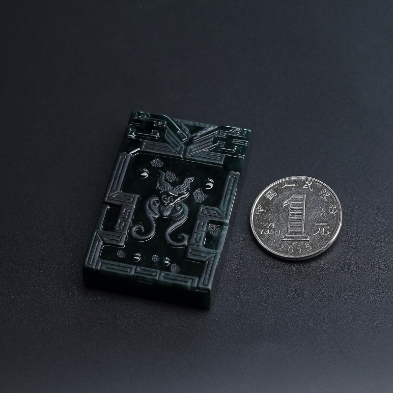 糯种墨翠吊坠-红掌柜