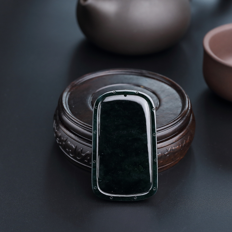 缅甸天然墨翠宝宝佛吊坠-红掌柜