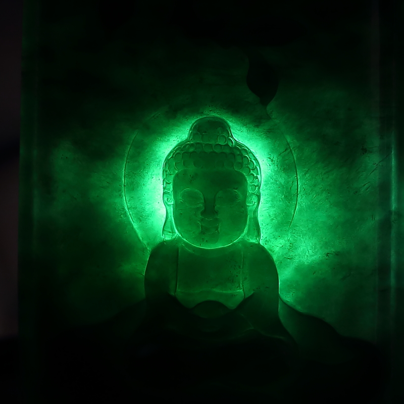 糯种墨翠宝宝佛吊坠-红掌柜