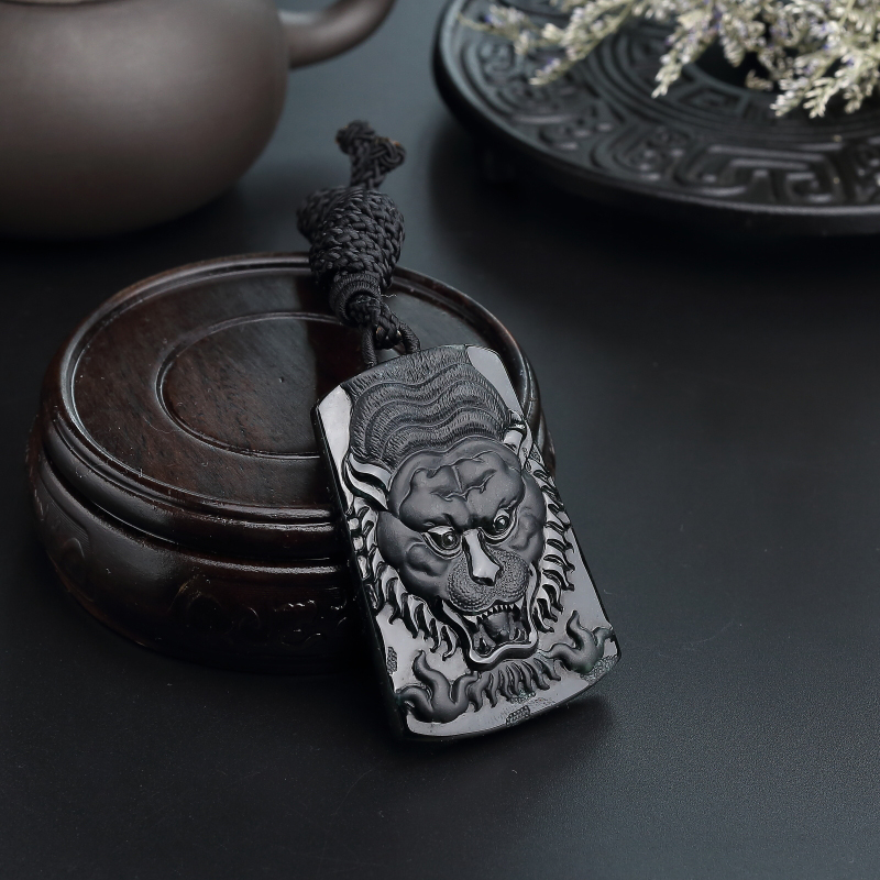 A货天然糯种墨翠老虎吊坠 - 红掌柜