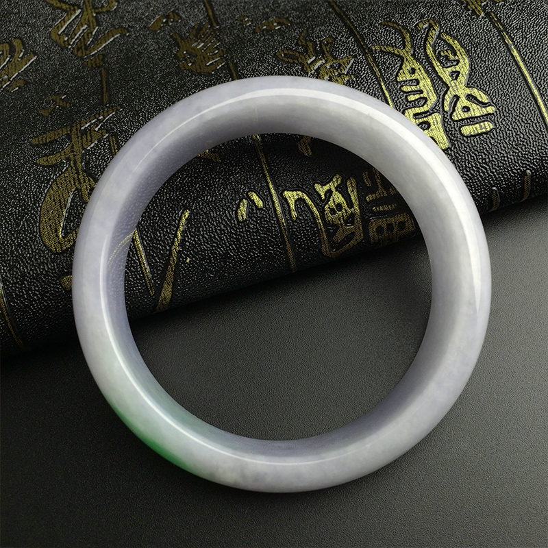 糯种春带彩翡翠手镯-红掌柜珠宝