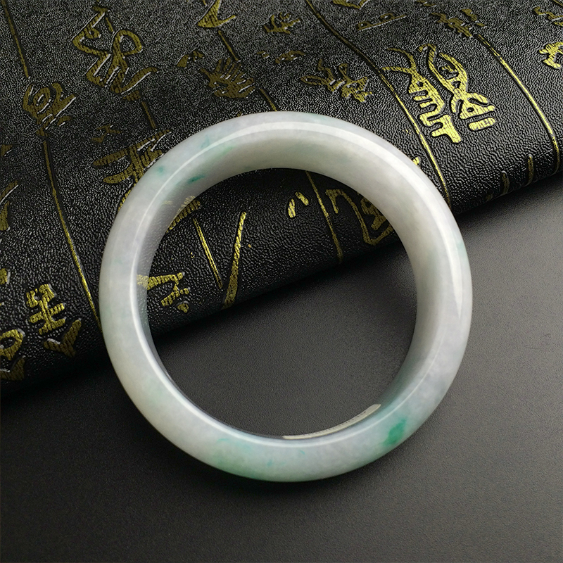 糯种白底青翡翠手镯 - 红掌柜珠宝