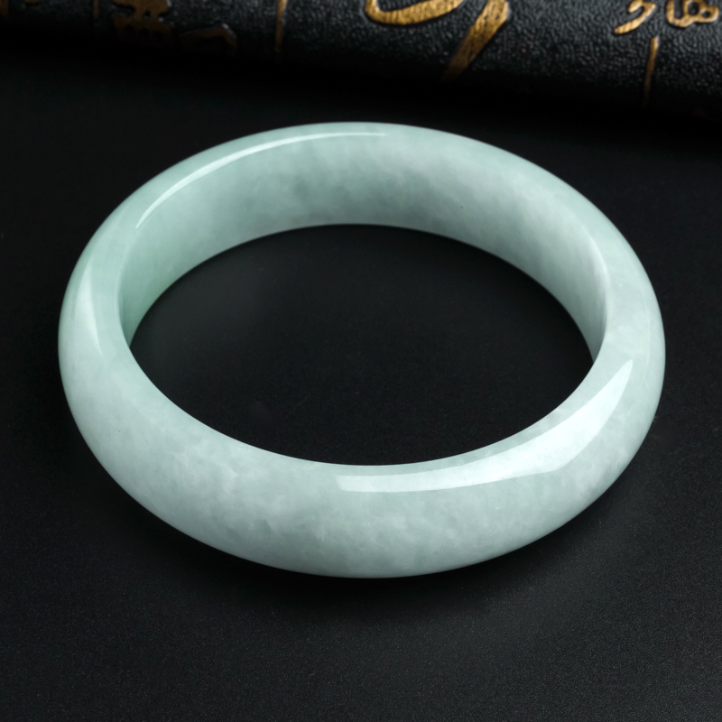 缅甸糯种飘阳绿翡翠手镯-红掌柜