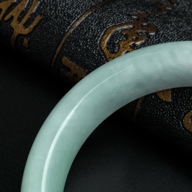 缅甸糯种翡翠手镯-红掌柜