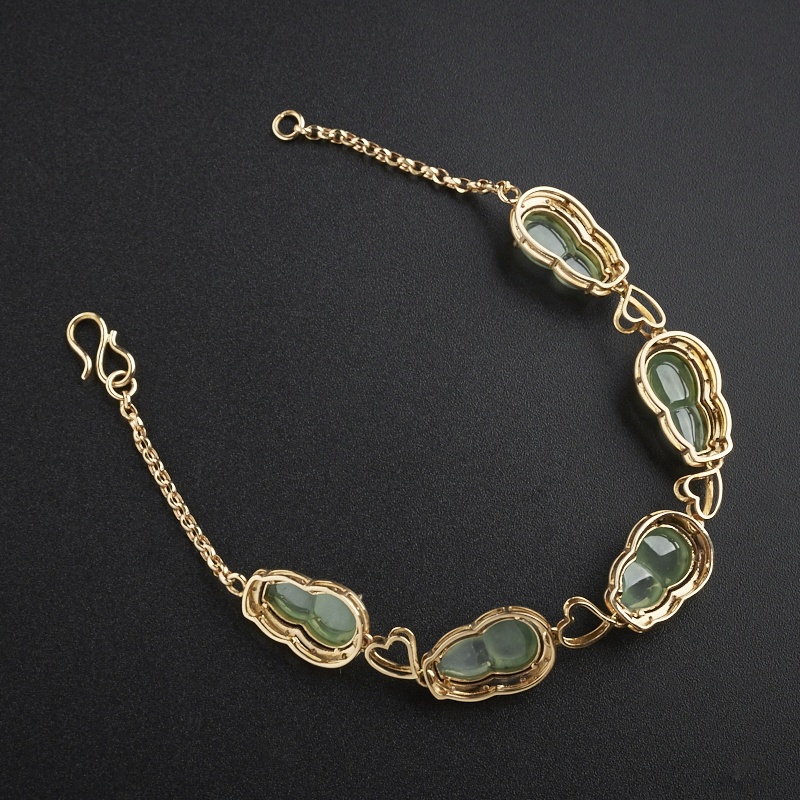 镶金翡翠手链-红掌柜珠宝