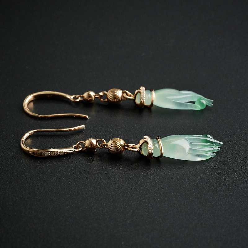 天然翡翠耳环-红掌柜