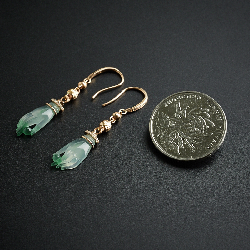 缅甸翡翠耳环-红掌柜