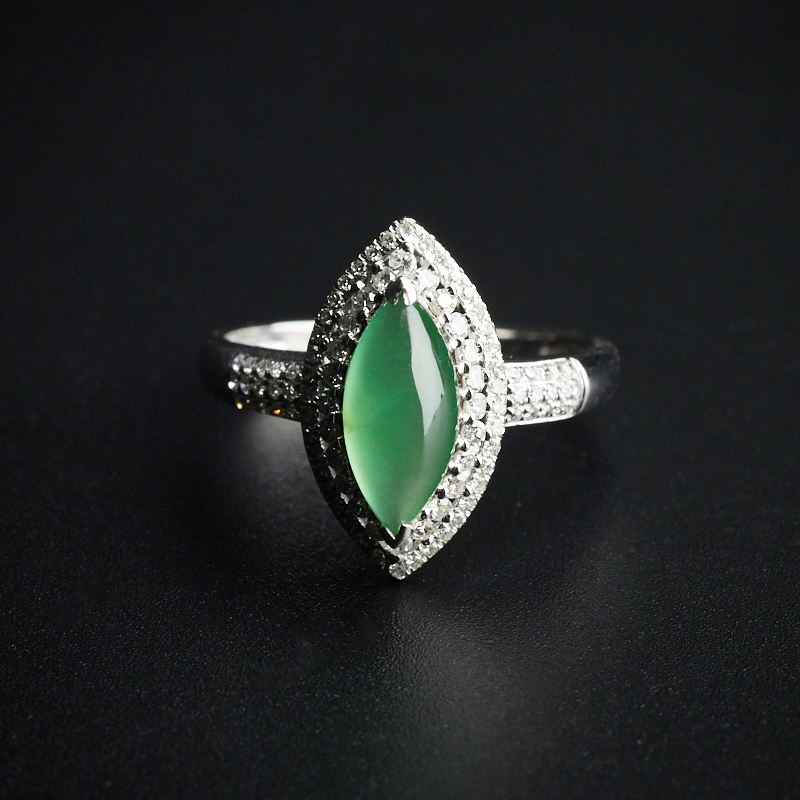 18K金镶冰糯种翡翠晴水戒指-红掌柜