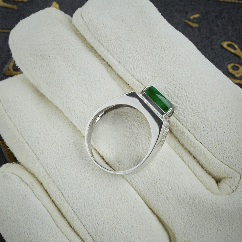 18K金翡翠马鞍戒指 - 红掌柜珠宝