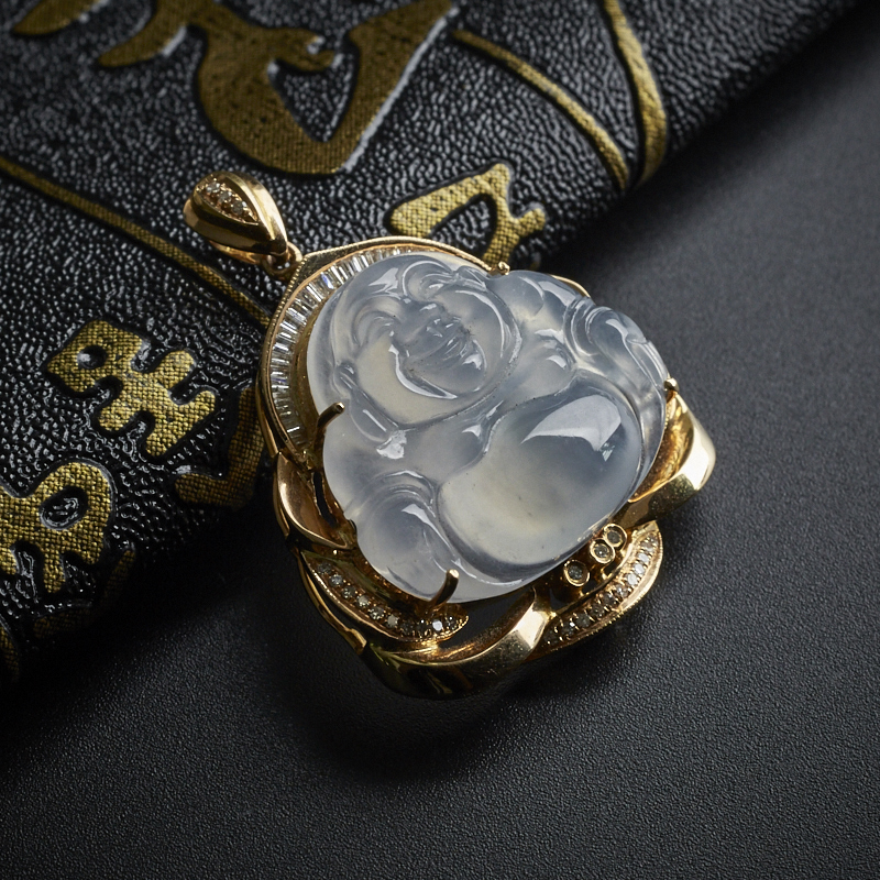 18K金翡翠佛吊坠 - 红掌柜珠宝