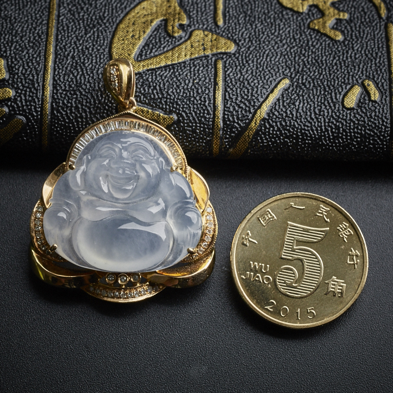 冰糯种翡翠佛吊坠 - 红掌柜珠宝