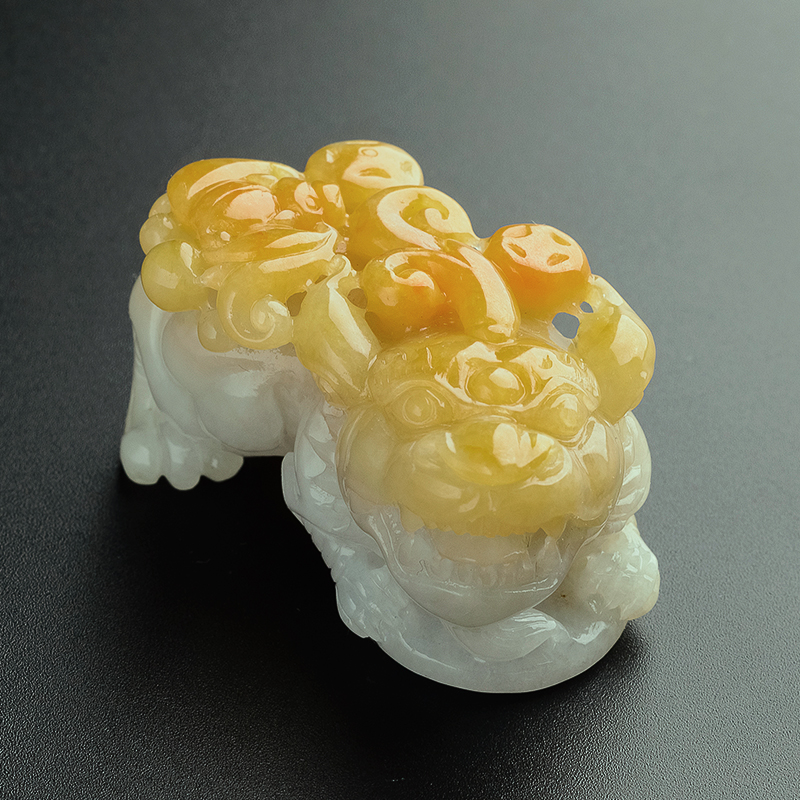 糯种翡翠黄翡貔貅吊坠 - 红掌柜珠宝