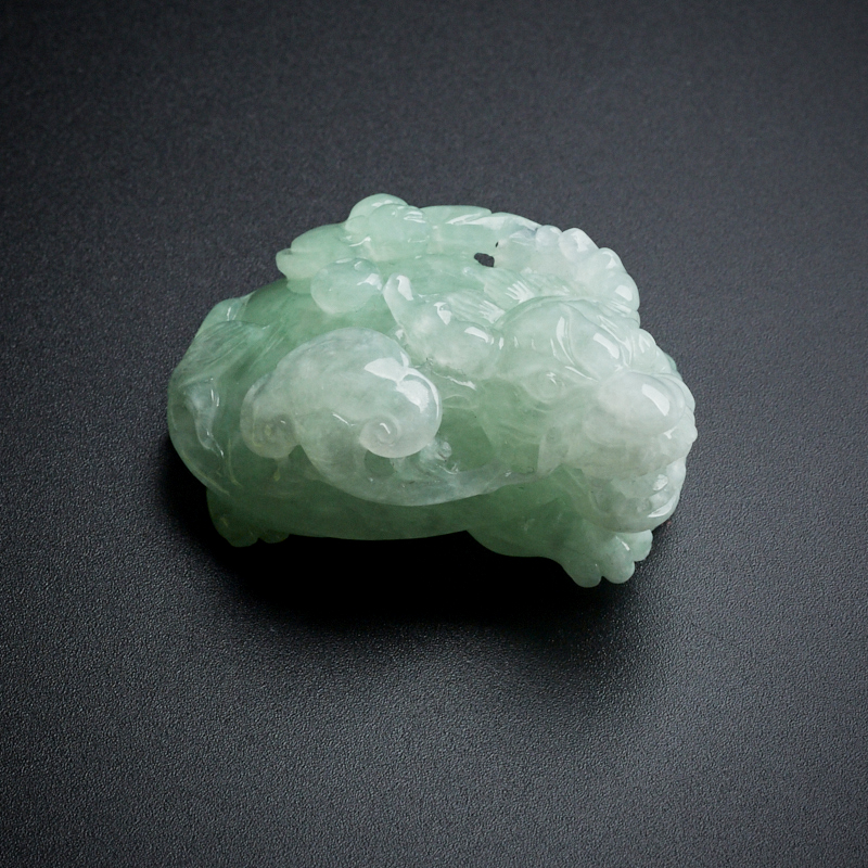 糯种翡翠阳绿霸下吊坠 - 红掌柜珠宝