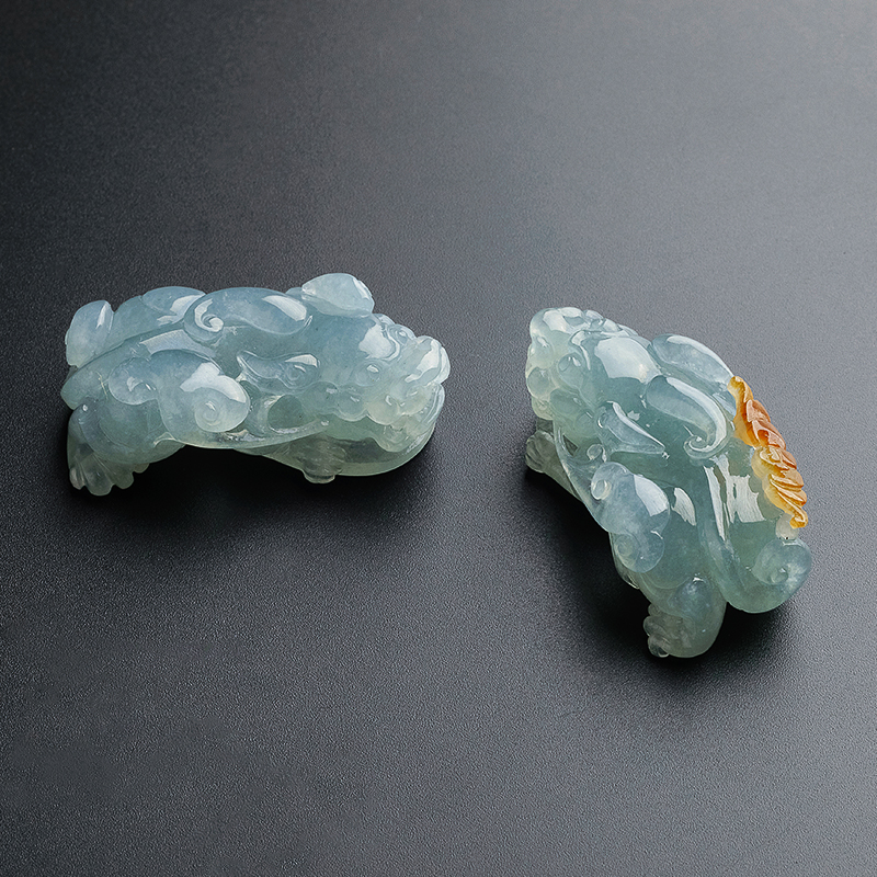 冰种翡翠蓝底貔貅吊坠 - 红掌柜珠宝