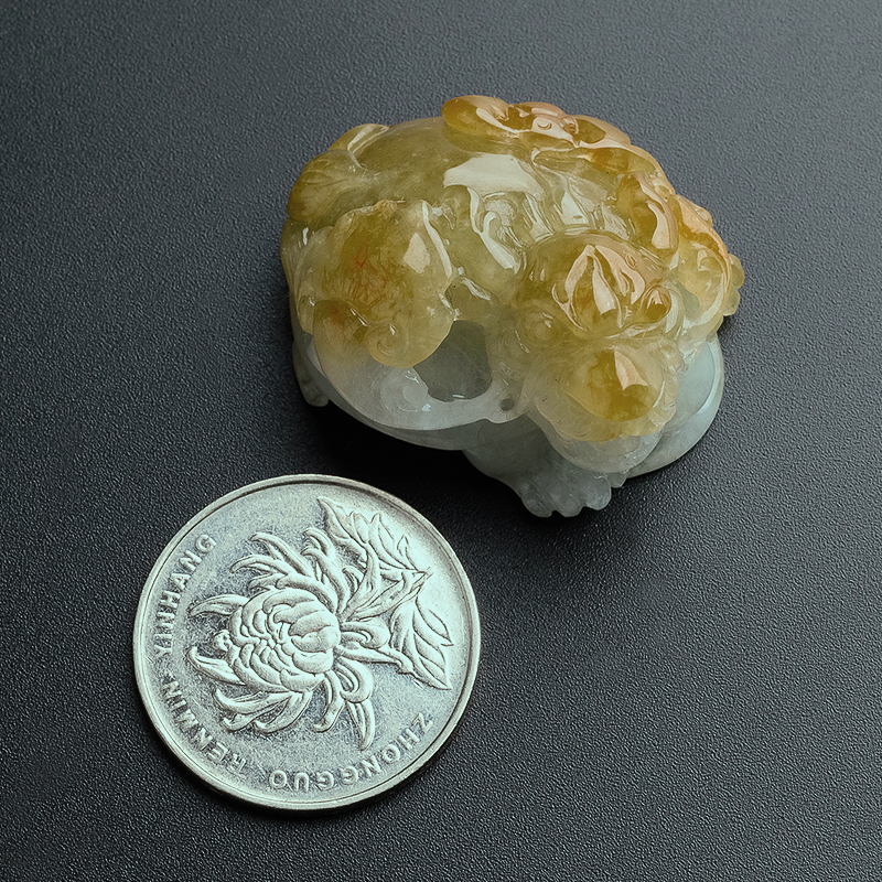 糯种黄翡霸下吊坠 - 红掌柜珠宝