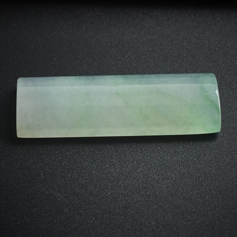 冰糯种翡翠翠绿方牌吊坠 - 红掌柜珠宝